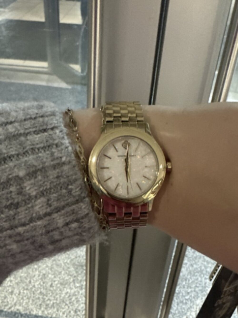 Kendra Scott Alex Gold Tone Stainless Steel 35mm Watch Opal - Picture 2 of 2
